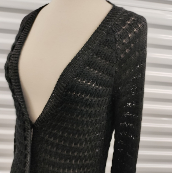 Rag & Bone | Alpaca & Viscose Black Open Knit Cardigan Sweater Womens Size XS - Picture 4 of 16